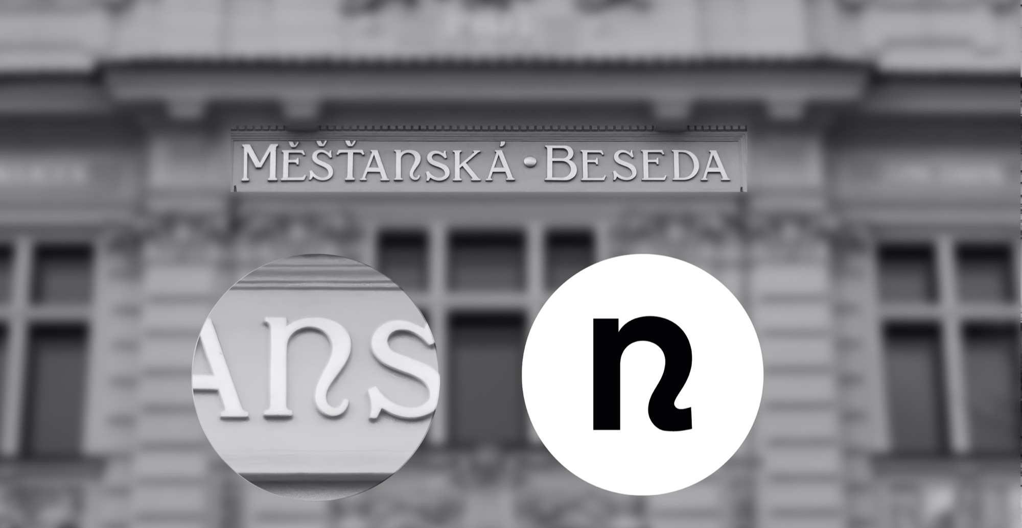 Nápis na budově Měšťanské besedy a z něj odvozené písmeno n