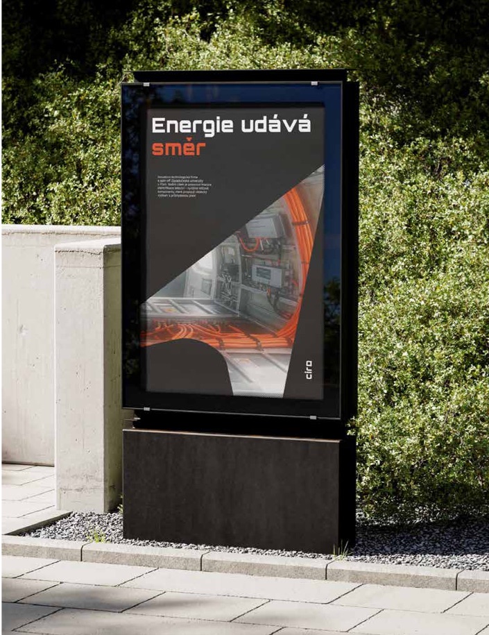 Citylight s plakátem Energie udává směr